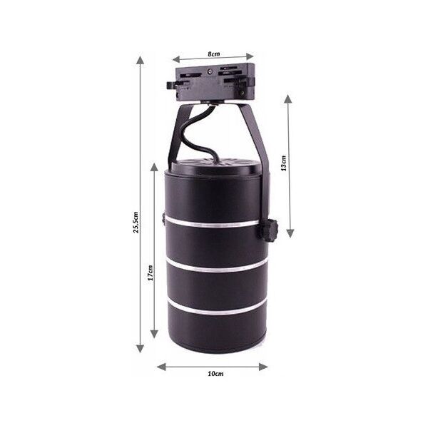 Nvox Lampa sklepowa led reflektor szynowy jednofazowy czarny 30w 2550 lm światło zimne 6000k