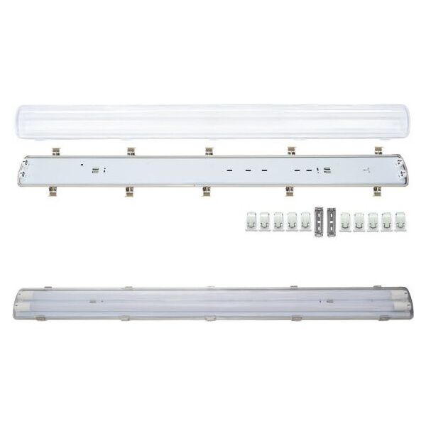 Nvox Oprawa hermetyczna przemysłowa ip65 led 1x120cm t8 g13 dwustronnie zasilana