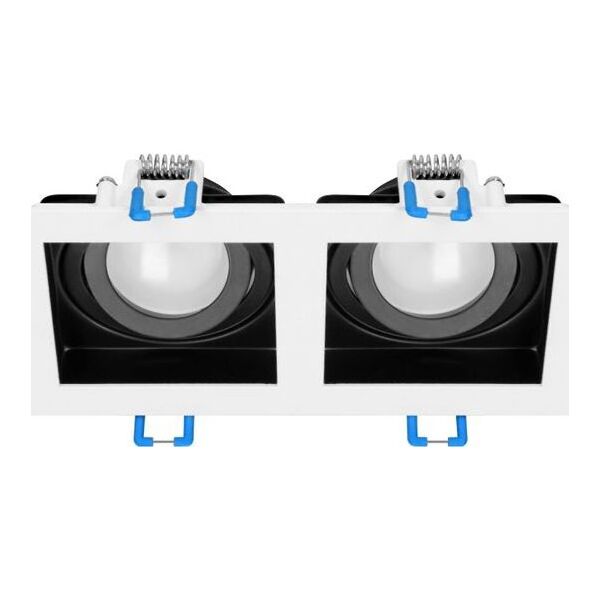 Orno YOP 2 ramka dekoracyjna oprawy punktowej, MR16/GU10 max 2x50W, regulowana biała+czarna OR-OD-6167/W-B