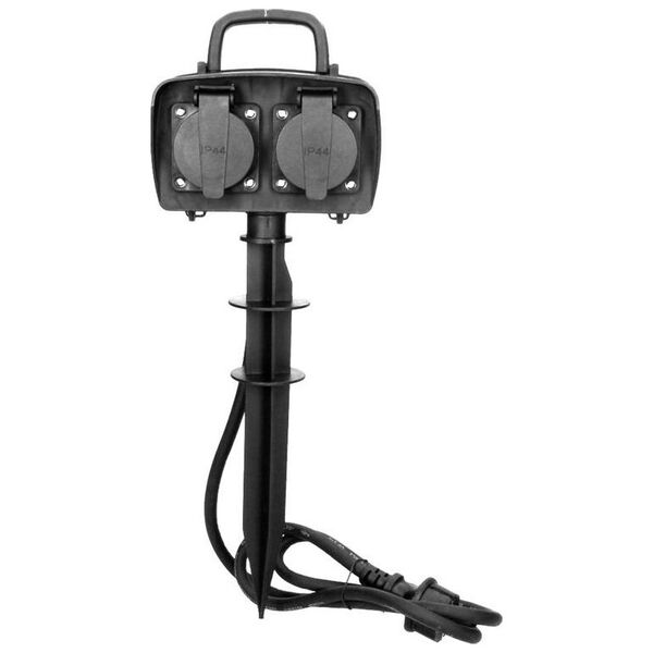 Orno Gniazdo ogrodowe 2x2P+Z (schuko), IP44, 1,5m H07RN-F 3x1,5mm2 OR-AE-13138(GS)