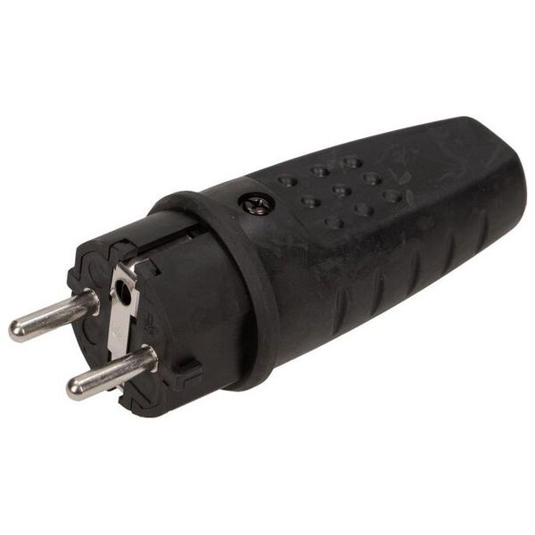 PCE Wtyczka przenośna gumowa proste 3P 16A 250V czarna IP44 OR-AE-1315