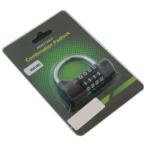 Sports Equipment RW19D BLOKADA ROWEROWA ZAPIĘCIE SZYFR STAL CZARNY