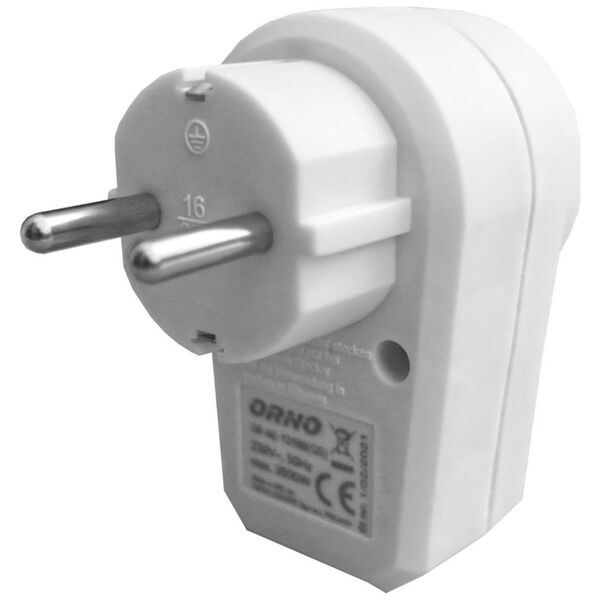 Orno ORNO Rozgałęźnik Adapter 2P-Z(Typ F) z włącznikiem