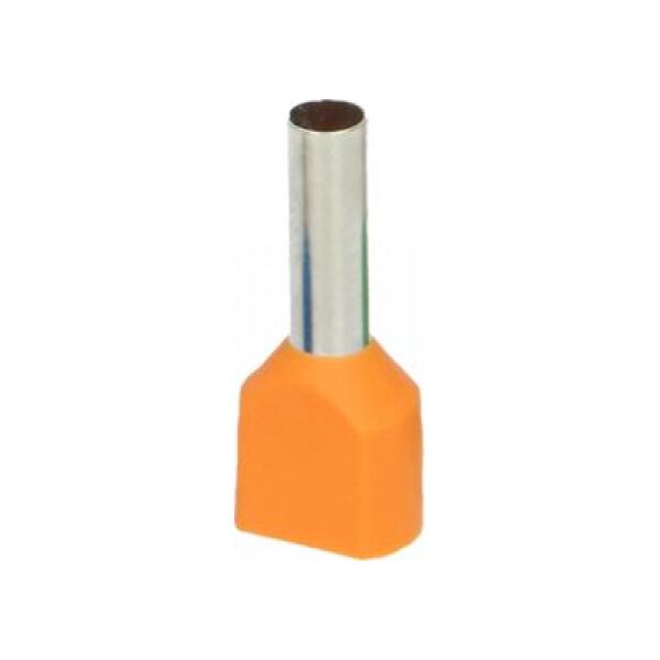 Orno Tulejka izolowana podwójna, przekrój maksymalny 4mm?, długość miedzianej tulejki 12mm, Blister 25 szt.
