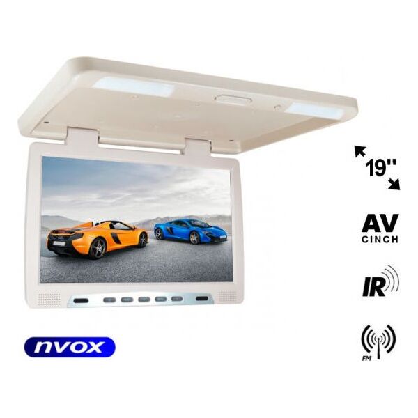 Nvox Monitor podwieszany podsufitowy LCD 19cali cali LED FM IR VGA... (NVOX RF1980 BE)