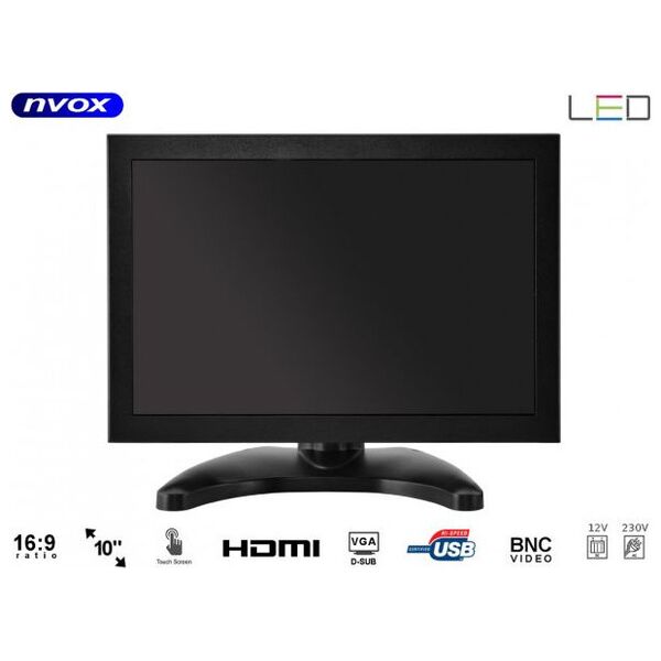 Nvox Monitor dotykowy ips open frame led 10cali vga hdmi usb av 12v 230v