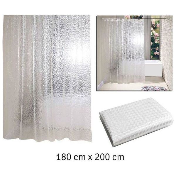 Aptel Zasłona prysznicowa Efekt 3D 180 cm x 200 cm