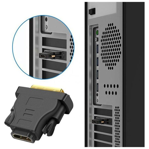 Adapter AV Aptel HDMI - DVI-D czarny (HD6)