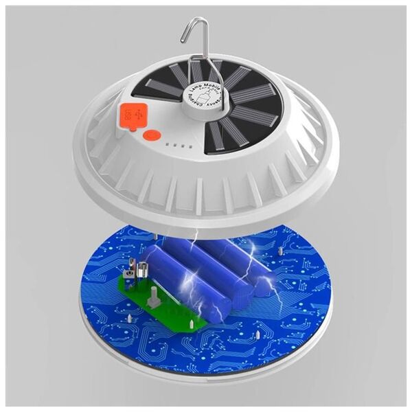 Aptel ZD13A LAMPA CAMPINGOWA WYJAZDOWA SOLAR LED IP65 30W biała