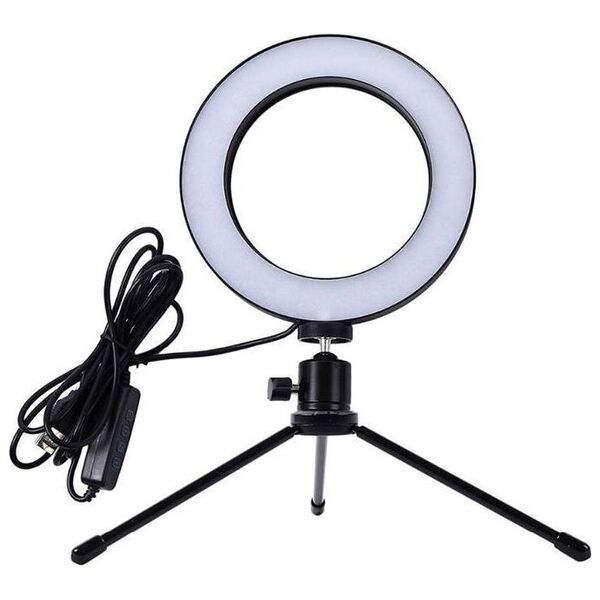 Lampa pierścieniowa Aptel  LED USB + Tripod barwa światła biała ZD67B