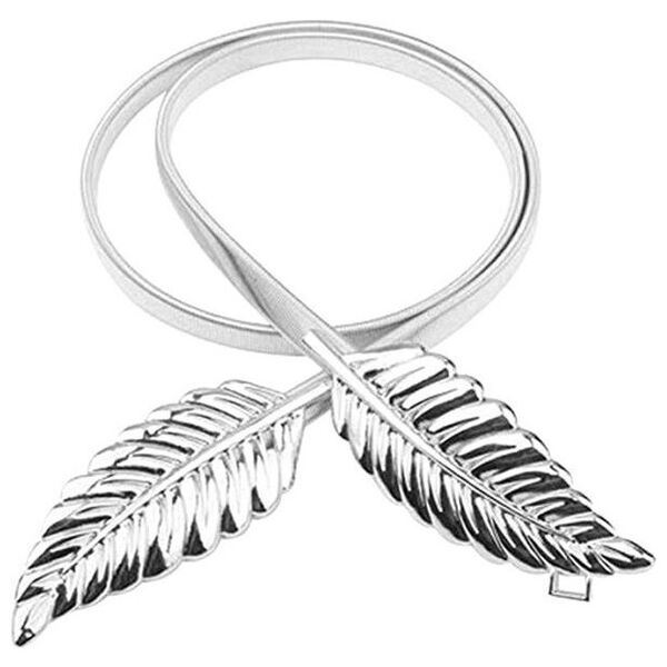 Aptel METALOWY PASEK DAMSKI DO SUKIENKI ozdobny 70cm srebrny BQ53H