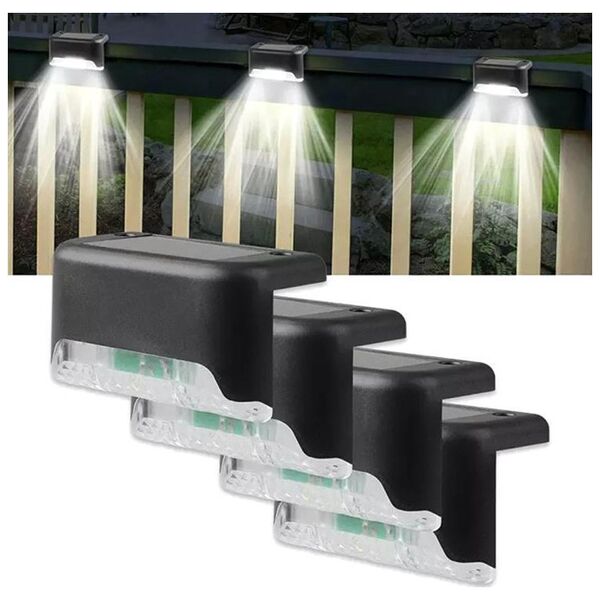 Aptel ZESTAW LAMP SOLARNYCH Schodowych 4 Lampy LED IP65 czarne ZD53C