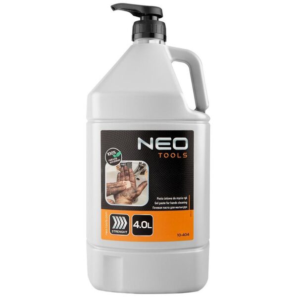 Neo Pasta do mycia rąk (Żelowa, specjalna, pasta do mycia rąk, do usuwania trudnych i bardzo trudnych zabrudzeń - butelka 4 litry z pompką)