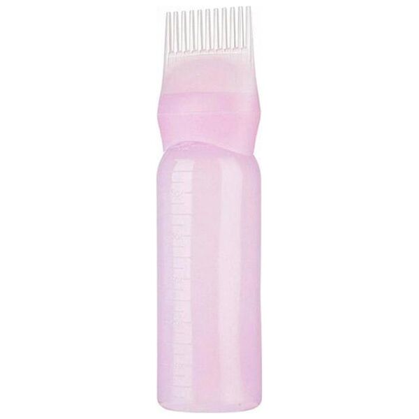 Aptel BUTELKA DO APLIKACJI FARBY DO WŁOSÓW z grzebieniem 150ml różowa AG647F