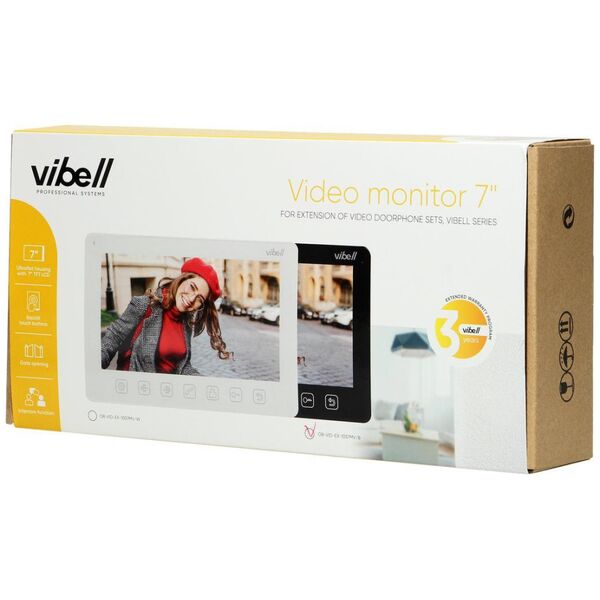 Orno Wideo monitor bezsłuchawkowy, kolorowy, LCD 7? do zastosowania w systemach VIBELL, czarny
