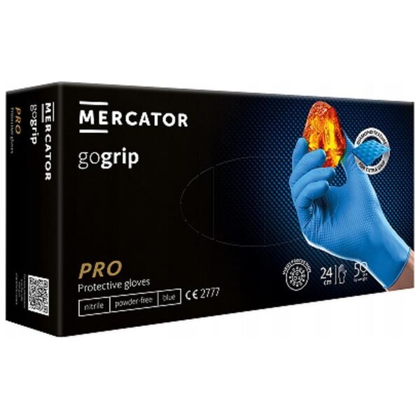 Mercator Medical Rękawice nitrylowe Mercator gogrip blue S 50szt