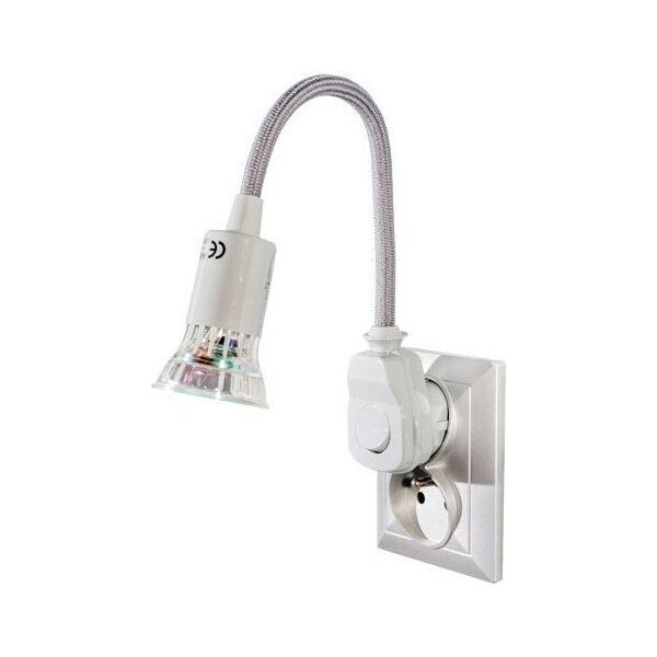 Lampka wtykowa do gniazdka Orno Lampka wtyczkowa z żarówką LED, popielata