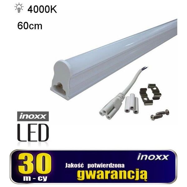Nvox Świetlówka led liniowa t5 60cm 8w neutralna 4000k lampa natynkowa zintegrowana z oprawą
