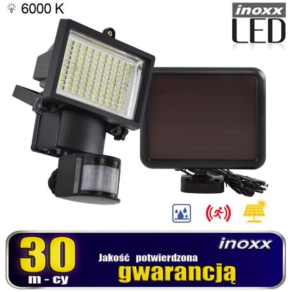 Kinkiet Nvox Lampa solarna naświetlacz led 100 diod smd z czujnikiem ruchu i zmierzchu