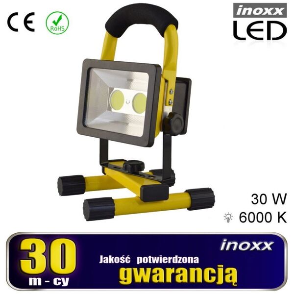 Nvox Naświetlacz przenośny led 30w 6000k aku/ 230v