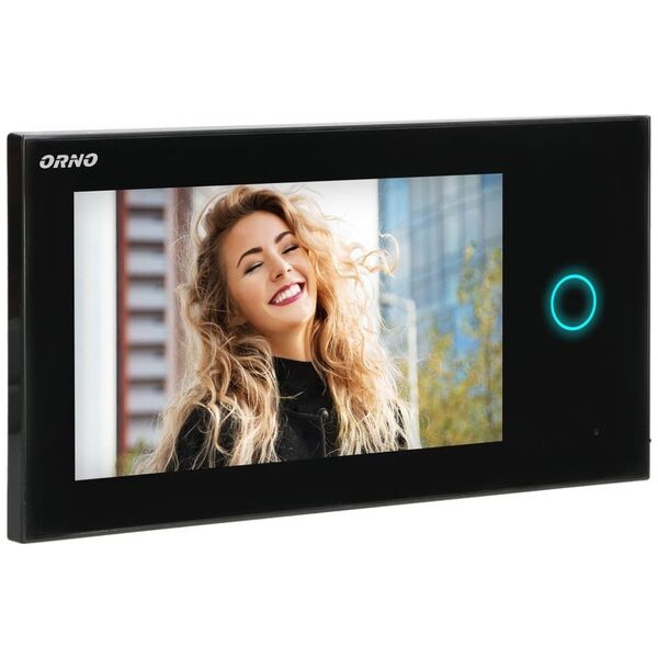 Orno Wideo monitor bezsłuchawkowy, kolorowy, LCD 7", dotykowy, WI-FI, do zestawu APPOS, otwieranie bramy, czarny