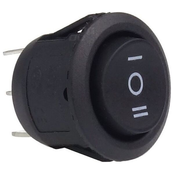 AMiO Włącznik czarny okrągły 12/230v bu03