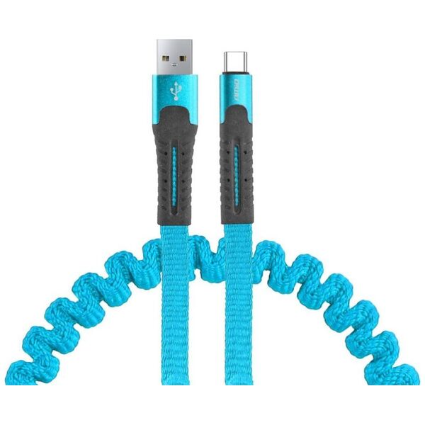 Kabel USB AMiO USB-A - USB-C 1.2 m Turkusowy (AMI-02531)