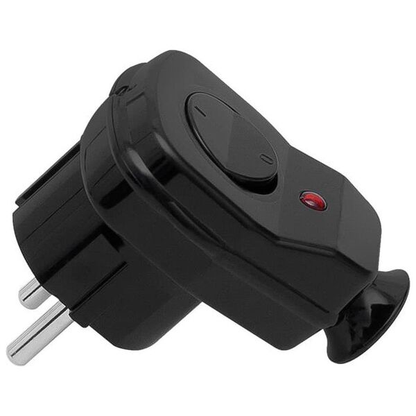 Blow 2399# Wtyczka wt-16us/łk kąt.czarna z przeł+di
