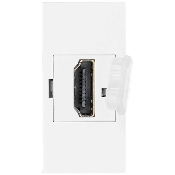 Orno NOEN HDMI, gniazdo modułowe 22,5x45mm HDMI z zaślepką zabezpieczającą, białe