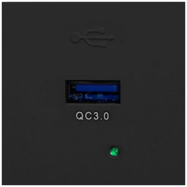 Orno NOEN USBQ, port modułowy 45x45mm z ładowarką USB quick charge 3A/5V| 2A/9V| 1,5A/12V, czarny