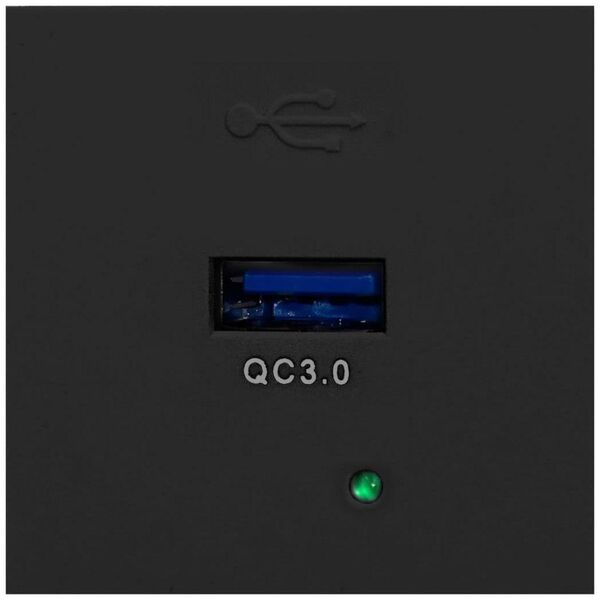 Orno NOEN USBQ, port modułowy 45x45mm z ładowarką USB quick charge 3A/5V| 2A/9V| 1,5A/12V, czarny