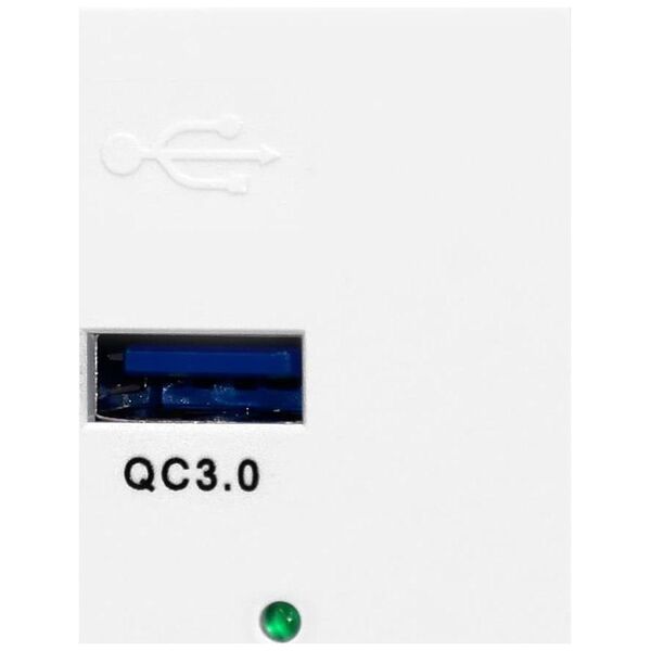 Orno NOEN USBQ, port modułowy 45x45mm z ładowarką USB quick charge 3A/5V| 2A/9V| 1,5A/12V, biały