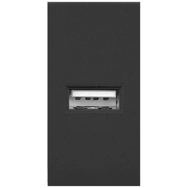 Orno NOEN USB, port modułowy 22,5x45mm z ładowarką USB, 2,1A 5V DC, czarne