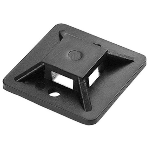 Organizer Orno Uchwyt opaski kablowej, samoprzylepny, 30x30 mm, czarny, 10 sztuk