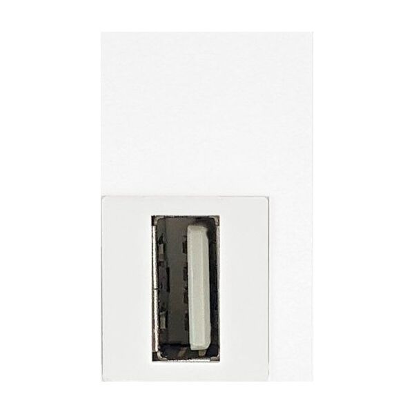 Orno NOEN USB data, gniazdo modułowe 22,5x45mm USB data 2.0, przelotka, białe