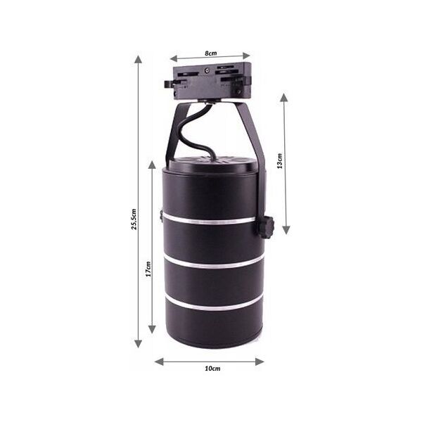 Nvox Lampa sklepowa led reflektor szynowy jednofazowy czarny 30w 2550 lm światło ciepłe 3000k