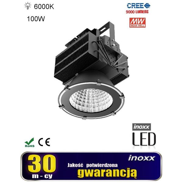 Nvox Lampa przemysłowa led zimna high bay 100w 6000-6500k 9000lm