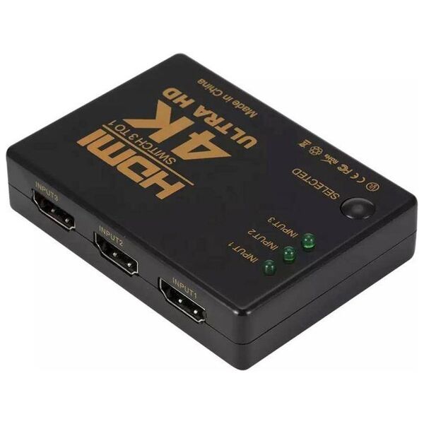 Aptel ROZDZIELACZ HDMI 3 porty typu A Switch Rozgałęźnik +pilot czarny HD28D