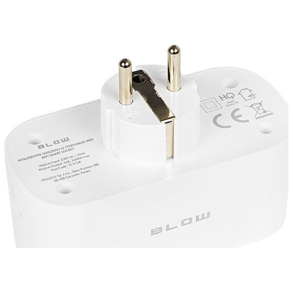 Blow Inteligentne gniazdko podwójne sterowane WiFi programator czasowy