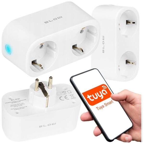 Blow Inteligentne gniazdko podwójne sterowane WiFi programator czasowy