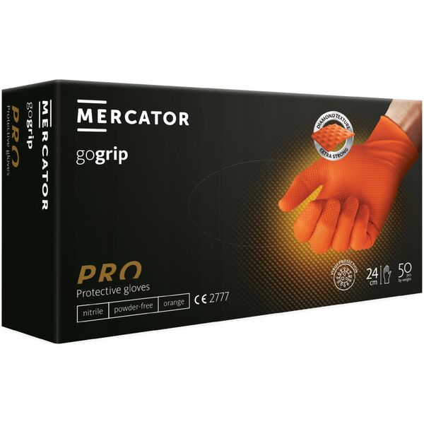 Mercator Medical Rękawice nitrylowe Mercator gogrip orange M 50 szt