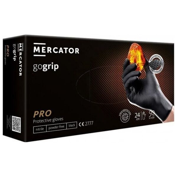 UN RĘKAWICE NITRYLOWE MERCATOR GO GRIP CZARNE ROZMIAR XL
