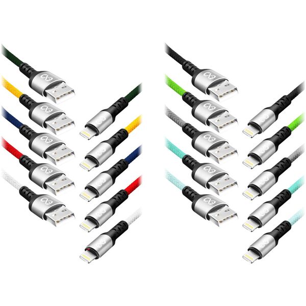 Kabel USB Orno USB-A - Lightning 1.2 m Wielokolorowy (CABEXCBRAILIGH1.2MIX)