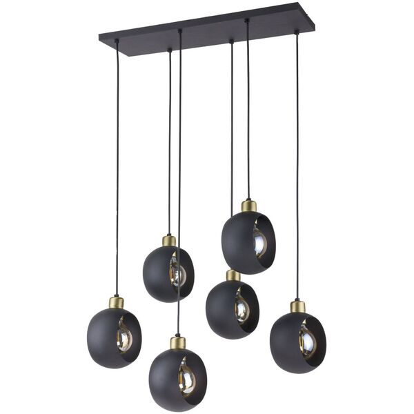 Lampa wisząca Orno JALA 6P, lampa wisząca, E27  max.15W, czarna