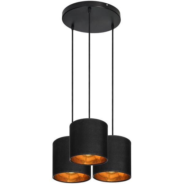 Lampa wisząca Orno NEVA lampa wisząca, moc max. 3x60W, E27, czarna, podstawa okrągła