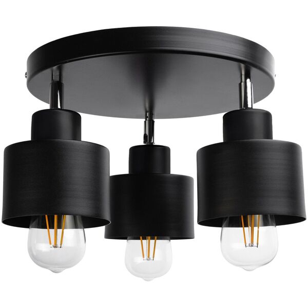 Lampa sufitowa Orno LISA oprawa ścienno-sufitowa, moc max. 3x60W, E27, czarna, podstawa okrągła, jednopoziomowa, ruchome głowice lampy