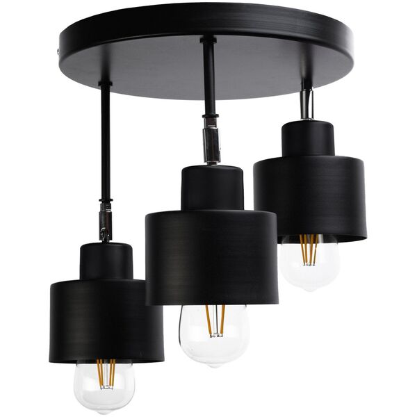 Lampa sufitowa Orno LISA oprawa ścienno-sufitowa, moc max. 3x60W, E27, czarna, podstawa okrągła, wielopoziomowa, ruchome głowice lampy