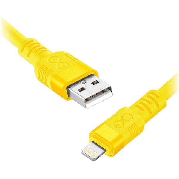Kabel USB Orno USB-A - Lightning 0.9 m Żółty (CABEXCWHPLIGH0.9NMIX)