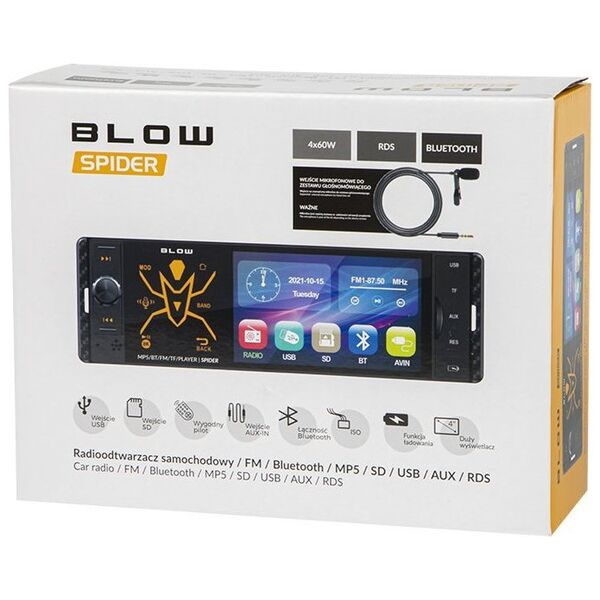 Radio samochodowe Blow Radio samochodowe Spider 4CAL RDS RGB