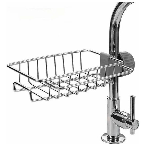 Aptel Kuchenny ORGANIZER zawieszany na kran 10x5cm srebrny AG901